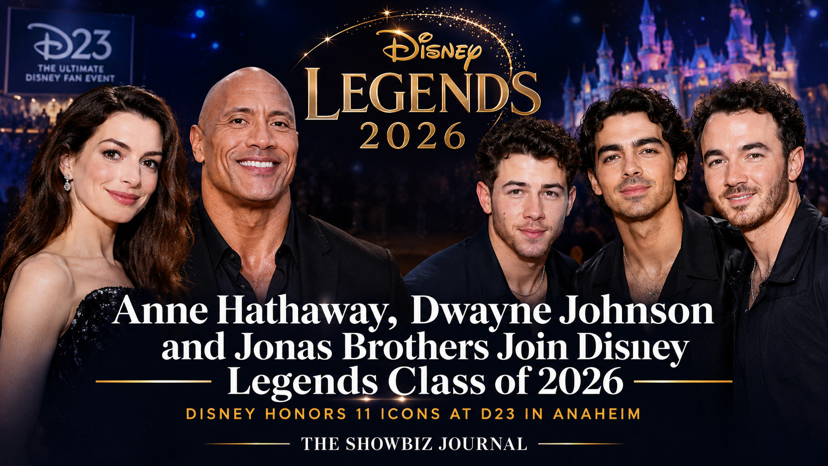 Anne Hathaway, Dwayne Johnson and Jonas Brothers Join Disney Legends Class of 2026