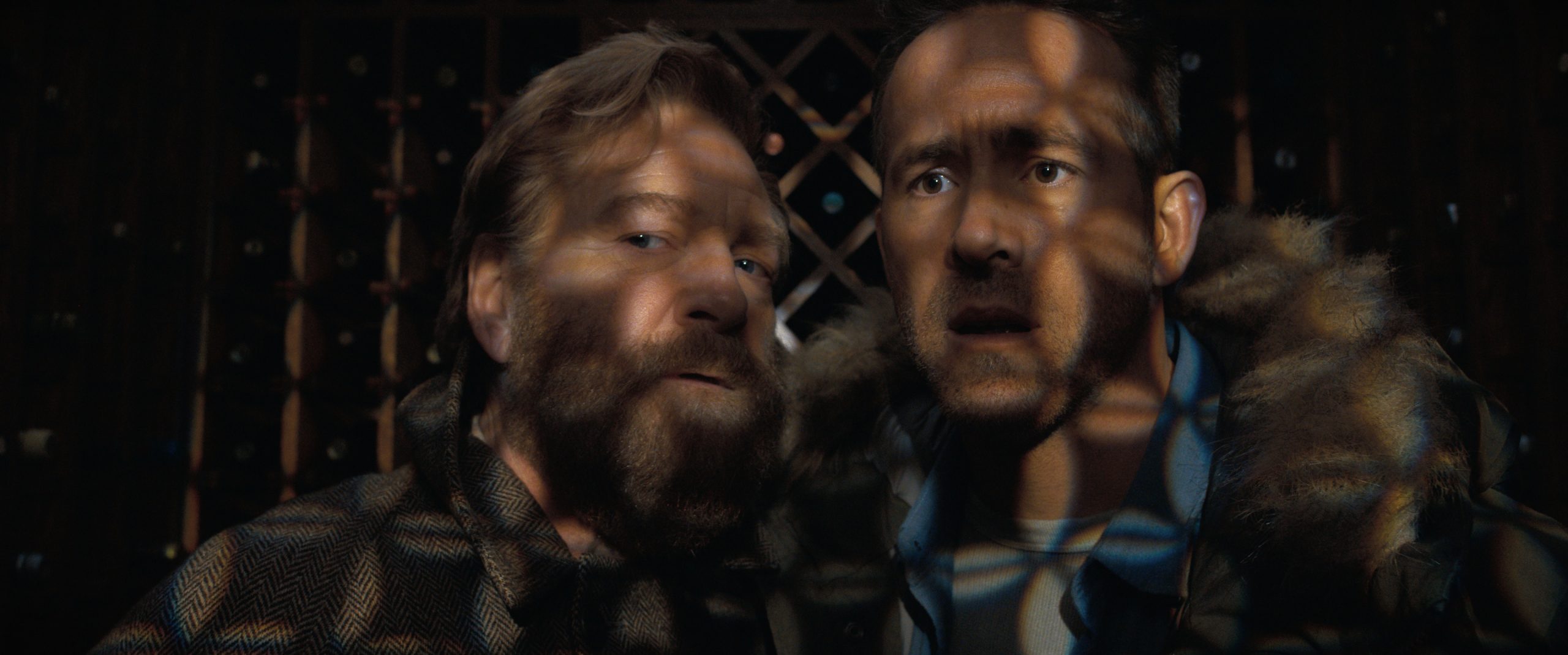 Kenneth Branagh and Ryan Reynolds in "Mayday," now streaming on Apple TV.